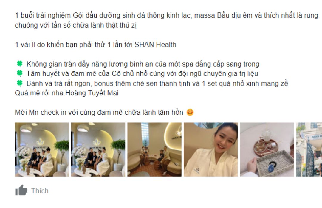 Phản hồi tích cực từ khách hàng khi đến với Shan Health